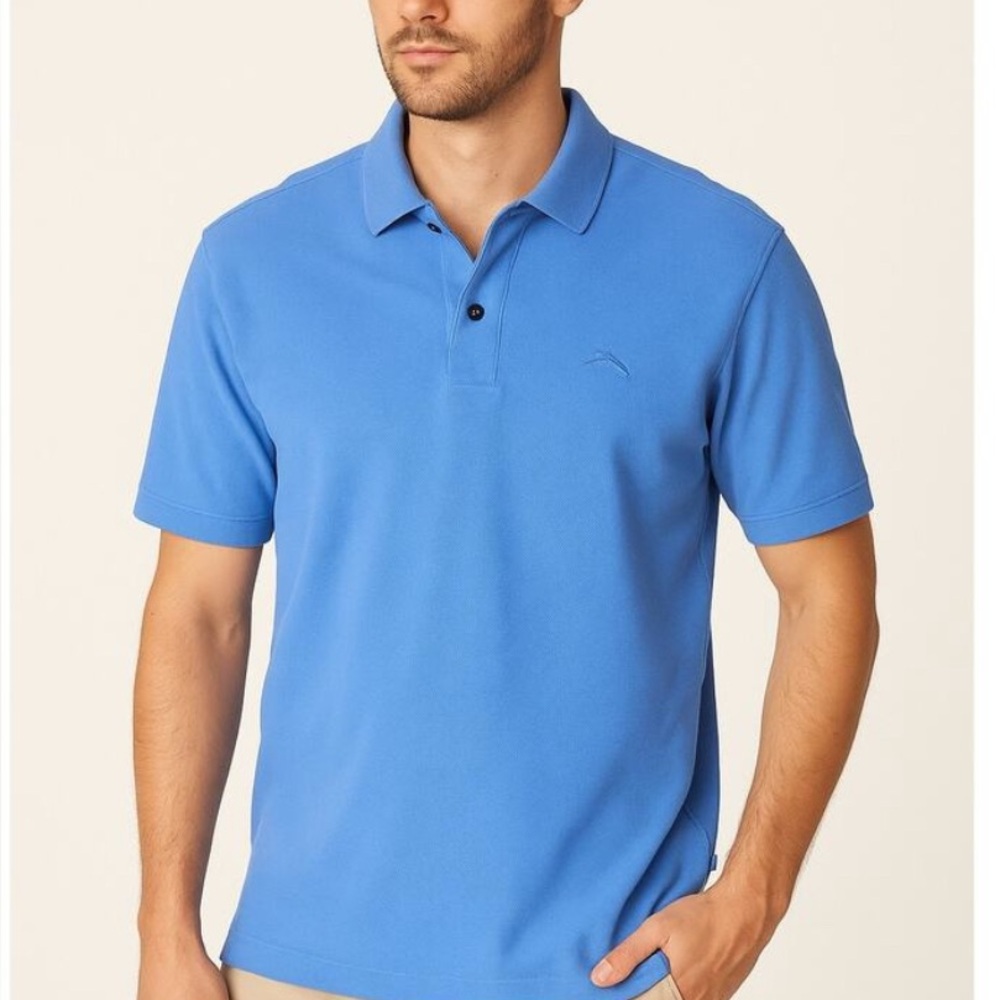 Tommy Bahama Blue Cotton Polo Shirt XL Short Sleeve Casual Good used condition